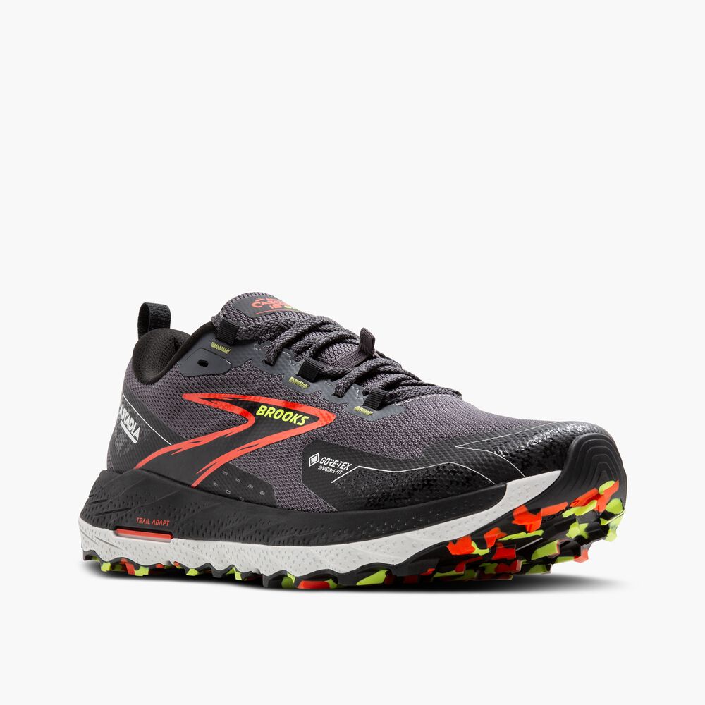Brooks Cascadia 18 GTX - Blackened Pearl/Schwarz/Tomate