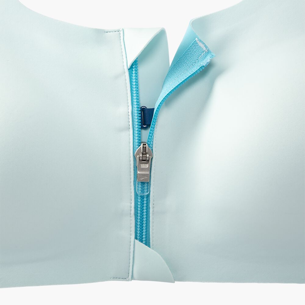 Brooks Zip 2.0 Sports Bra - Eisblau/Blaugrün